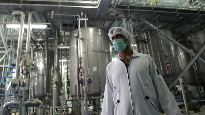 An Iranian technician works at the Isfahan Uranium Conversion Facilities