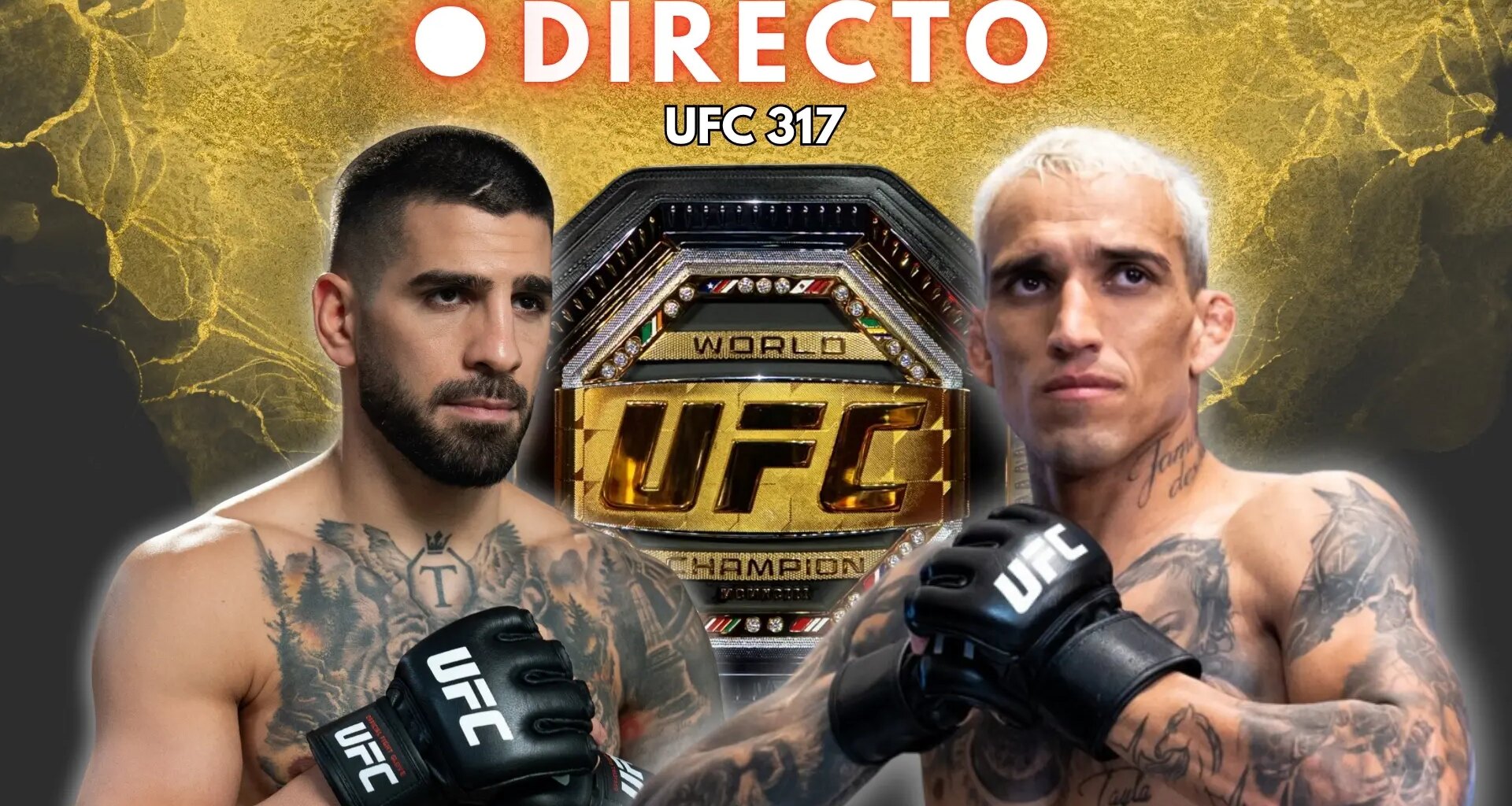 Ilia Topuria - Charles Oliveira hoy en UFC 317, en directo: última hora de la pelea por el cinturón de campeón del peso ligero de la UFC