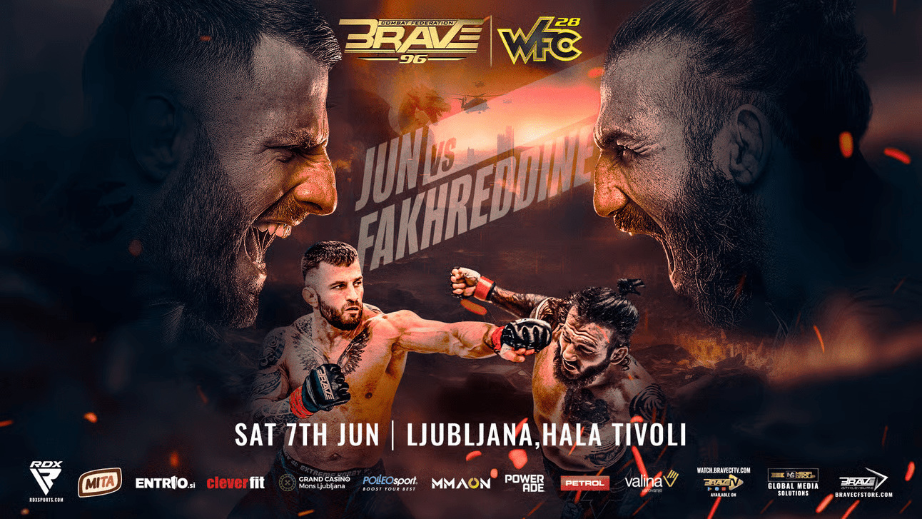 BRAVE CF 96: Erko Jun vs. Mohammad Fakhreddine Headlines Historic Return to SloveniaBRAVE CF 96: Jun vs. Fakhreddine Set for High-Stakes Title Clash in Slovenia