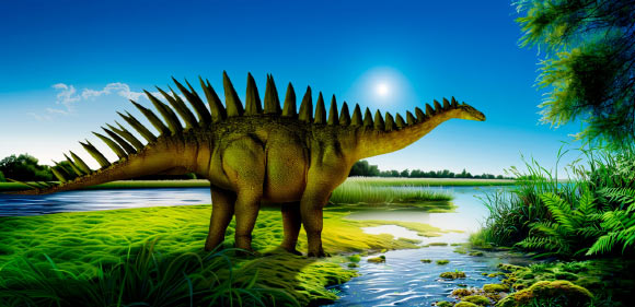 Life reconstruction of Dacentrurus armatus. Image credit: Sci.News.