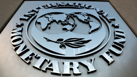 File Photo: The International Monetary Fund (IMF) logo is seen outside the headquarters building in Washington, US, September 4, 2018. REUTERS/Yuri Gripas/File Photo