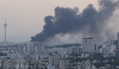 Smoke rises following an Israeli attack on the IRIB building, the country's state broadcaster, in Tehran, Iran. Photo: Majid Asgaripour/WANA (West Asia News Agency) via REUTERS