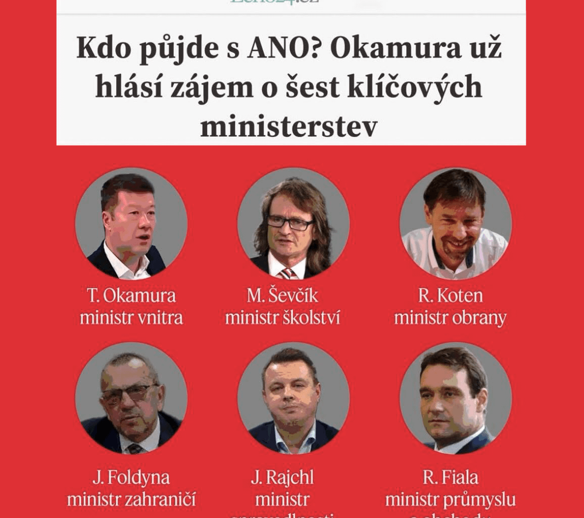 Jen malá připomínka o jaká ministerstva má SPD zájem...