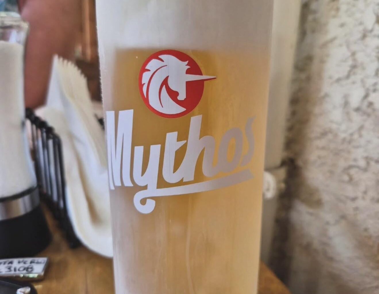 Does anywhere do ice cold , Mythos on draught