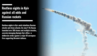Kyiv endures sleepless nights because to constant Russian drone and missile assaults. Russia launched more than 300 drones and several missiles on June 9–10.
