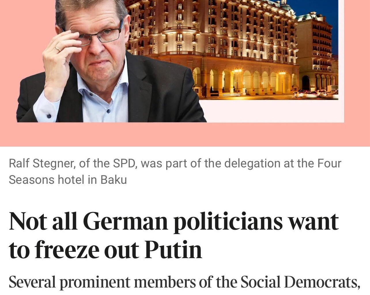 Not All Germans Want to Freeze Out Putin