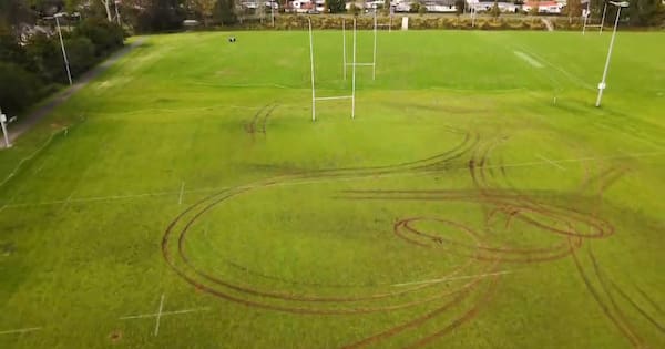 Young man charged after Auckland rugby fields torn up by vehicle