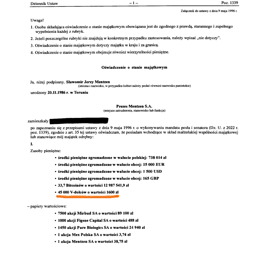 Polish MP Sławomir Mentzen lists Fortnite V-Bucks in his financial disclosure