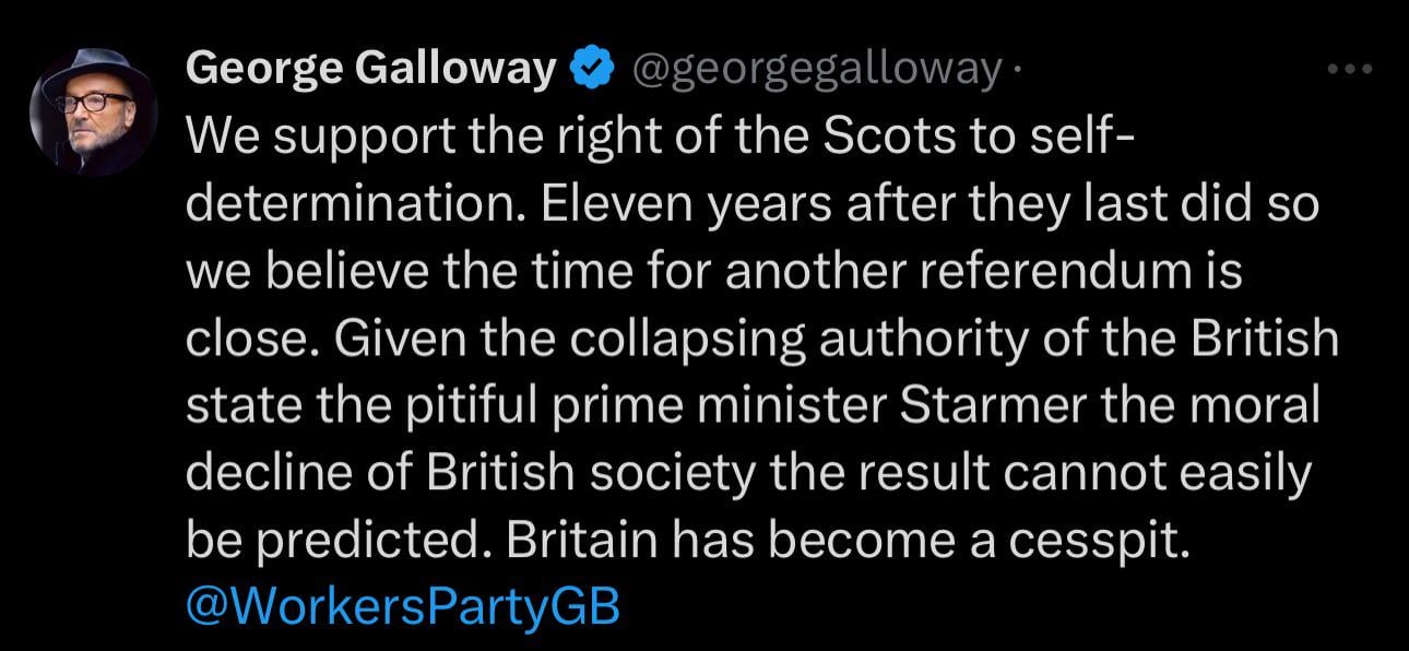 Famous fedora wearing cat impersonator comes out for Scottish self-determination