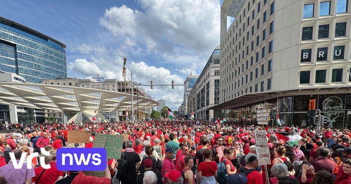 > 75,000 protesters take part in protest march in Brussels against Israeli violence in Gaza | VRT NWS: news