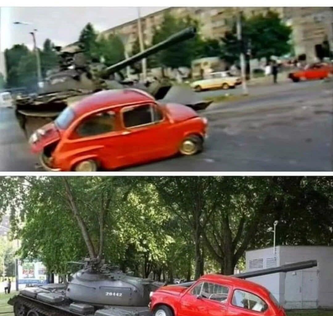 Na današnji dan 1991. godine, mali crveni fićo postao je simbol otpora — dok je jugoslavenski tenk neumoljivo nadirao ulicama Osijeka, pregazio je automobil čiji je vlasnik pokušao zaustaviti tenk vlastitim tijelom i vozilom.