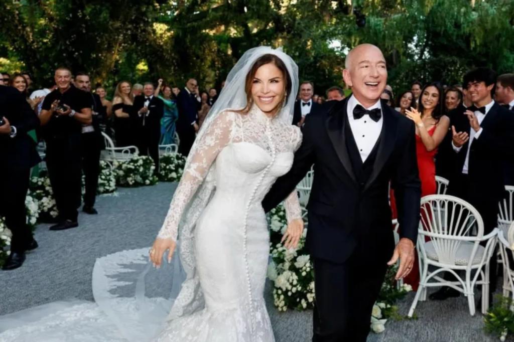 Lauren Sánchez wears Dolce & Gabbana corset wedding gown to marry Jeff Bezos in Italy