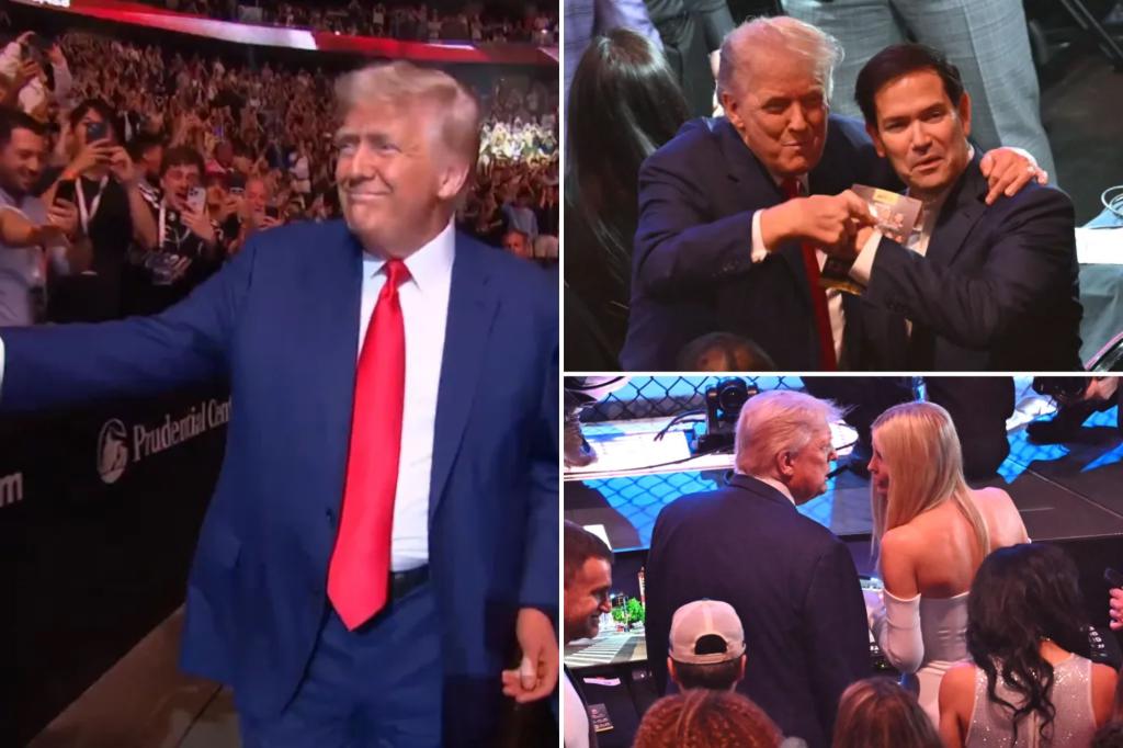 Trump arrives at UFC 316 to 'USA!' cheers amid Elon Musk spat fallout