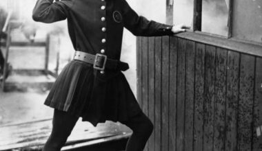 The female firefighter uniform from the Achille Serre Ladies Fire Brigade in London, 1926