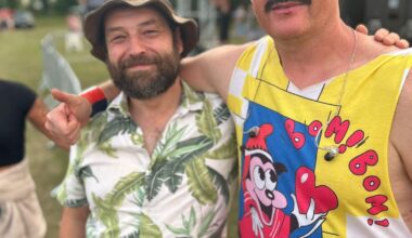 An old school friend made his fortune in the pharmaceutical industry and retired at 41 to become a full-time Freddie Mercury impersonator. Today he headlined a free music festival in the tiny village we grew up in. I’m so proud of him.