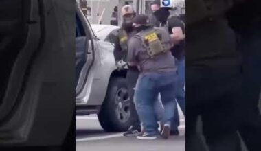 a gang of masked ICE Nazis beat up and kidnap a father of three Marines