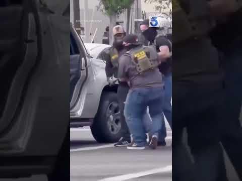 a gang of masked ICE Nazis beat up and kidnap a father of three Marines