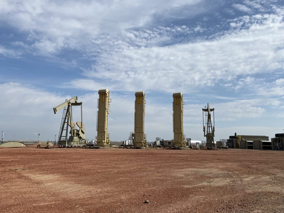 An oil well pad near Sidney, Montana