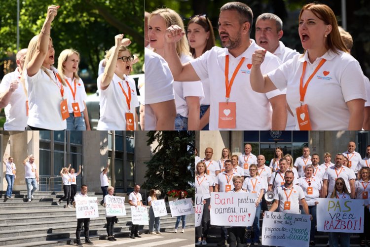 The Heart of Moldova Party protested at the Government: "Money for people, not for weapons!"