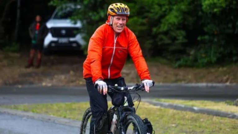 Patrick Morgan rides in Wellington whatever the weather.