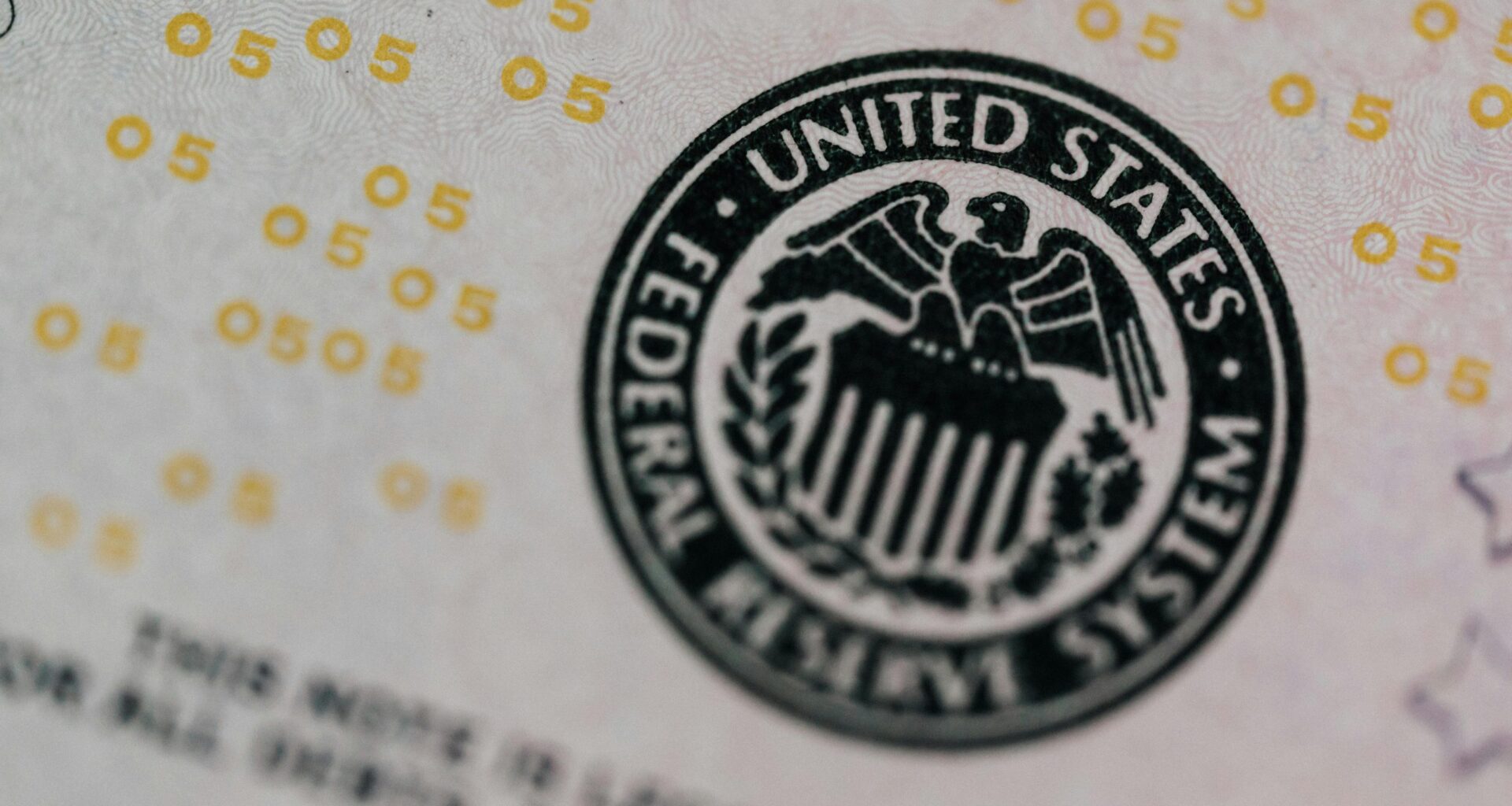 Eagle printed on bill of America with federal reserve logo