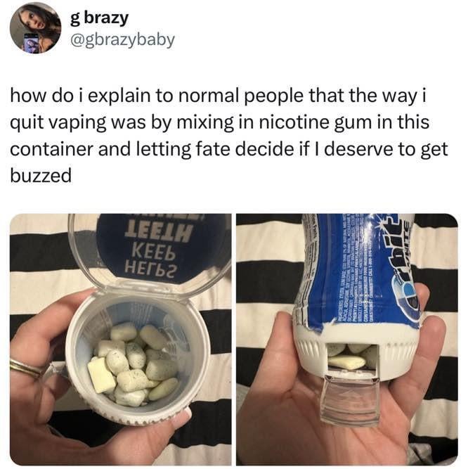 Chewing gum lottery be like: