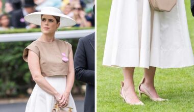 Princess Eugenie in Aquazzura Bow-tie pumps at Royal Ascot Day Four on June 20, 2025.