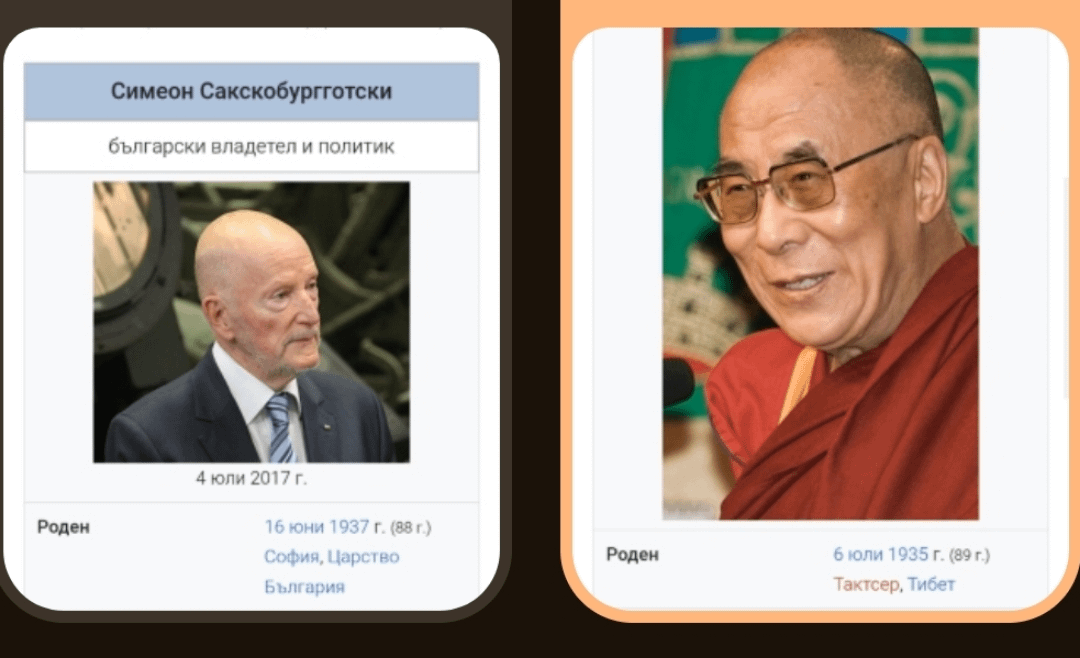 България и Тибет са последните държави, чиито държавен глава от втората световна война е все още жив. Интересно кой ще надживее другия