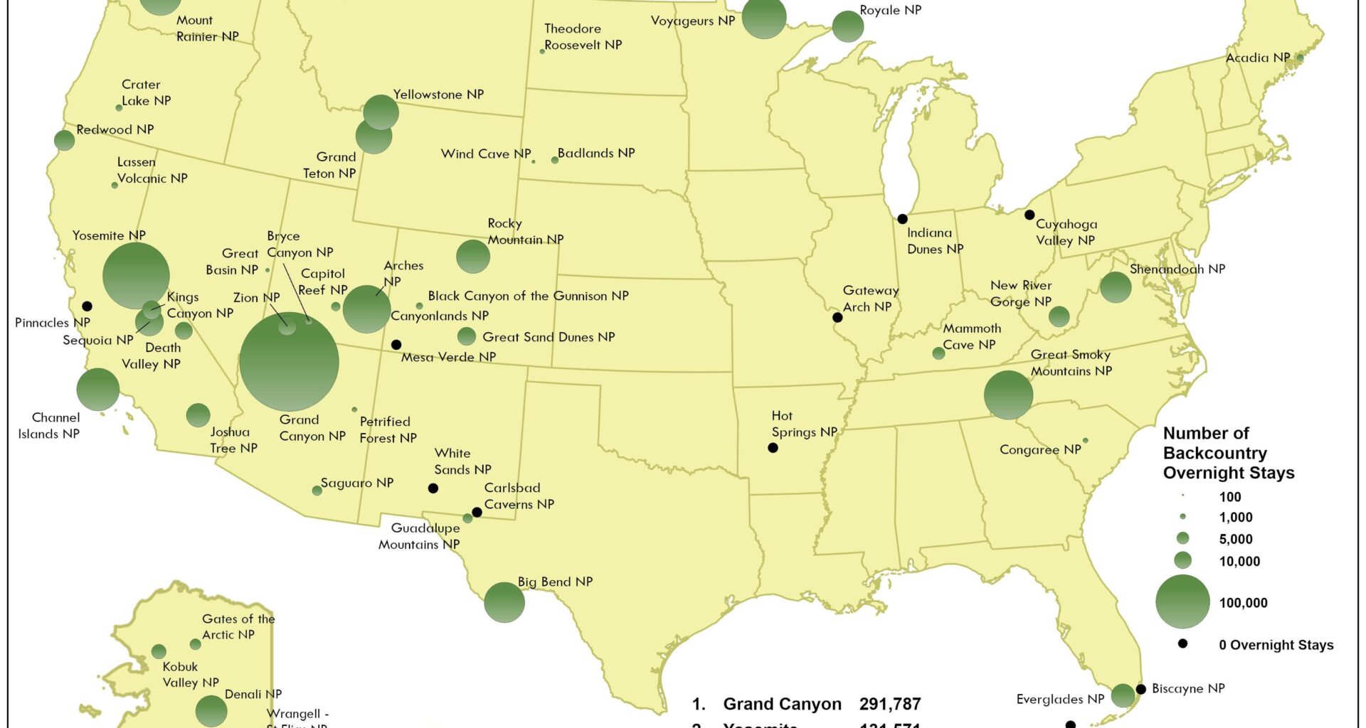 [OC] Backcountry Camping at each US National Park