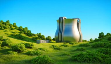 Illustration of China's Linglong-1 small modular nuclear reactor nearing completion. Image generated by AI.