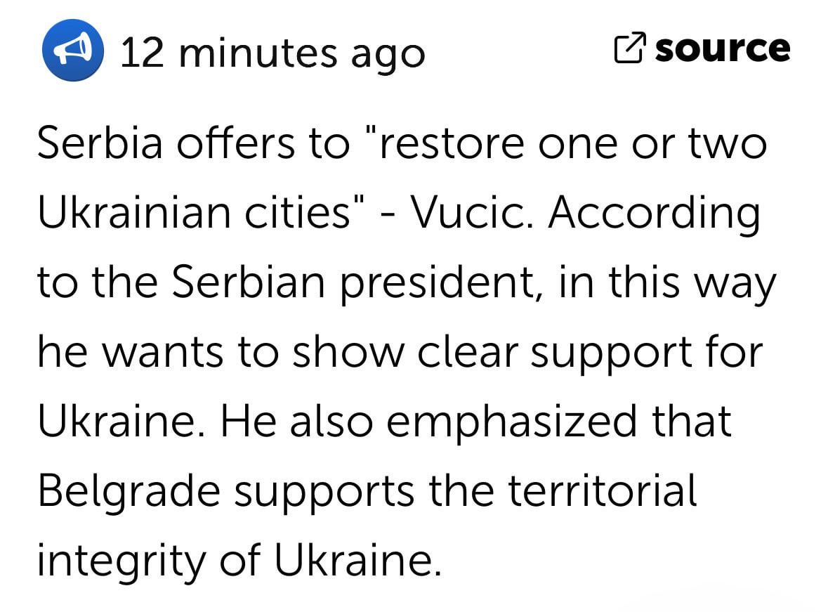 Serbia, long Russia friendly, switches to Ukraine in a stunning move. More states to follow?