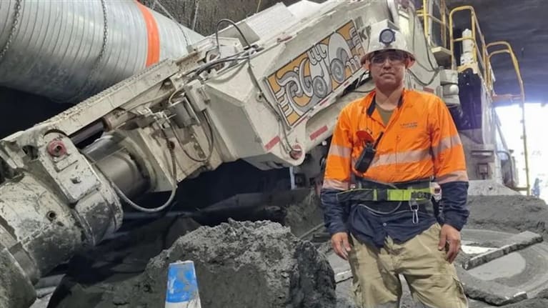 Roadheader operator Carlos Cooper.