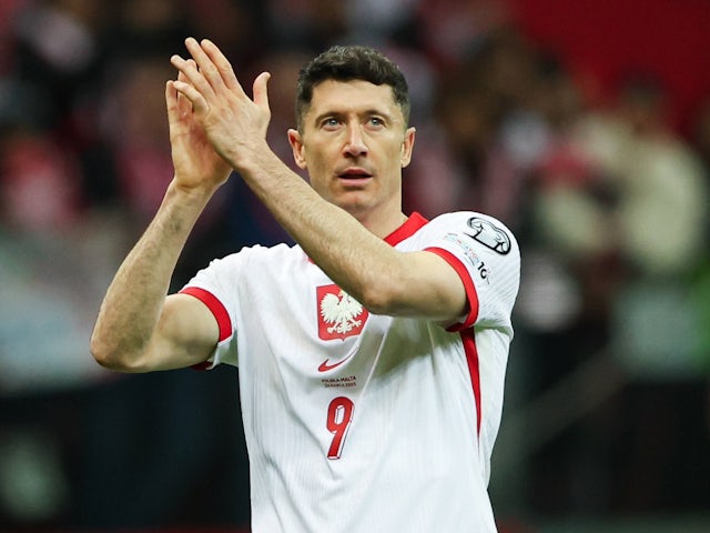 Poland striker Robert Lewandowski on March 24, 2025