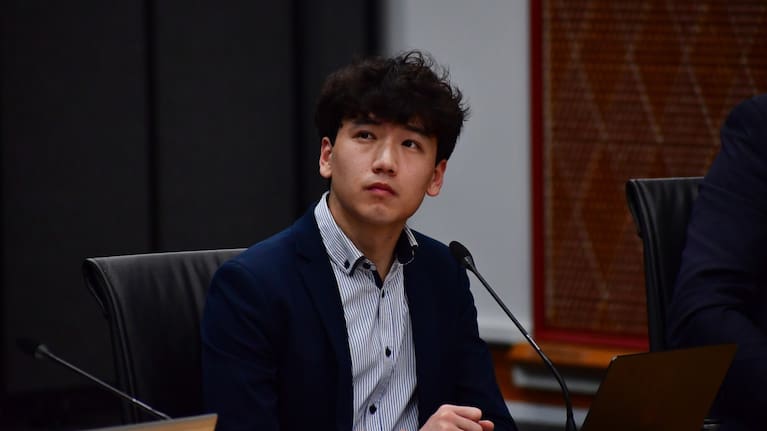 Rotorua Lakes Councillor Fisher Wang at a June 2025 meeting.