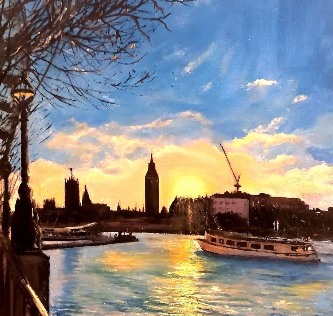 'Westminster Silhouettes' (My latest London Oil Painting. Hope you enjoy)