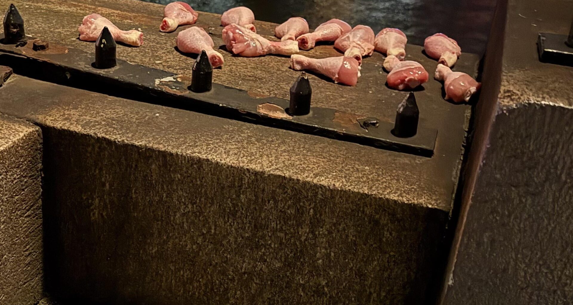 What is this raw chicken on Lambeth Bridge?