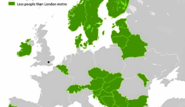 Not made by me, just found it interesting. European countries with populations either smaller or bigger than London’s metropolitan area.