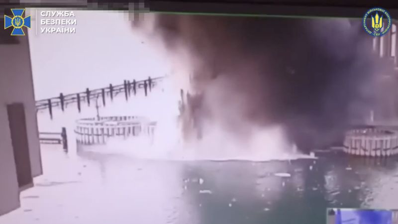 Ukraine strikes bridge connecting Russia to Crimea with underwater explosives
