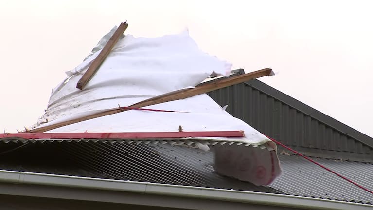 Strong gales lifted the roof of a house in the Wellington suburb of Newlands. 