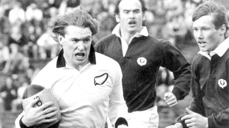 Stu Wilson in action, New Zealand All Blacks archive, NZ v Scotland.