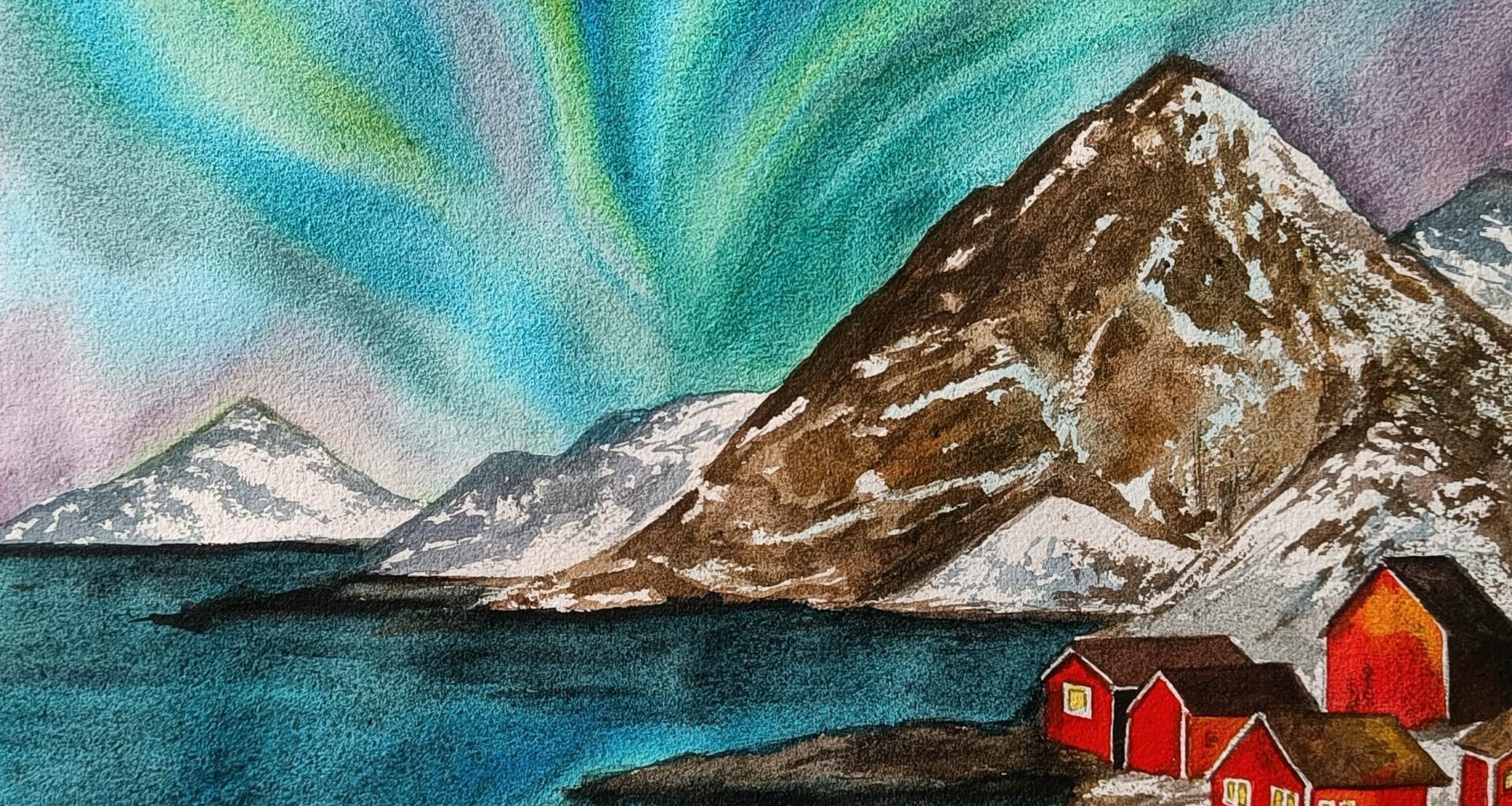 A painting I made of Lofoten islands, Norway ...I hope to visit it someday.