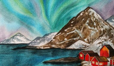 A painting I made of Lofoten islands, Norway ...I hope to visit it someday.