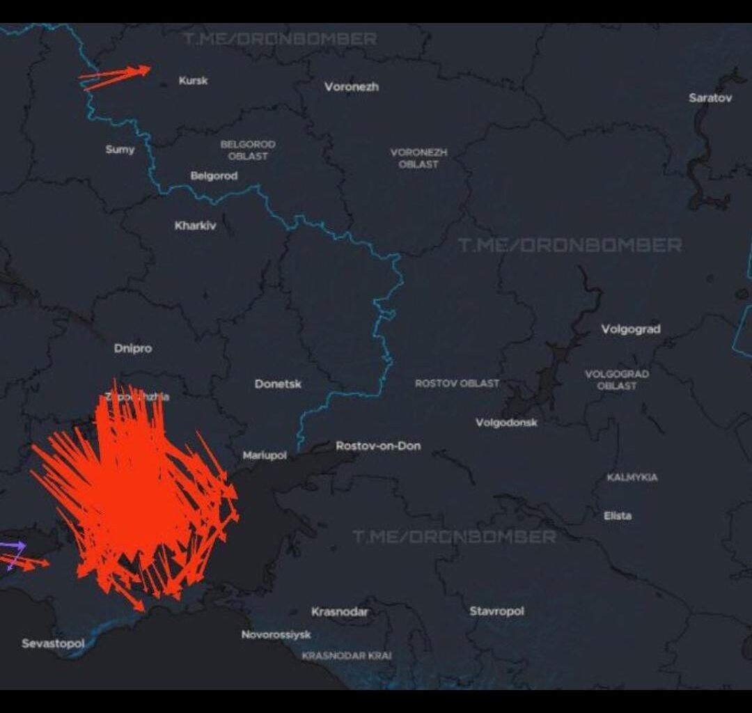 A large blob approaching Crima and possibly Krasnodar, Rostov, and Novorossisyk.