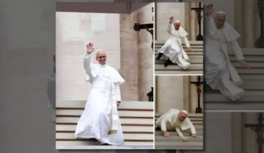 Don't fall for photos of Pope Leo XIV tumbling down stairs