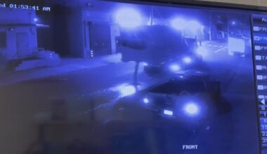 Oakland business's camera records truck dumping unknown substance on street