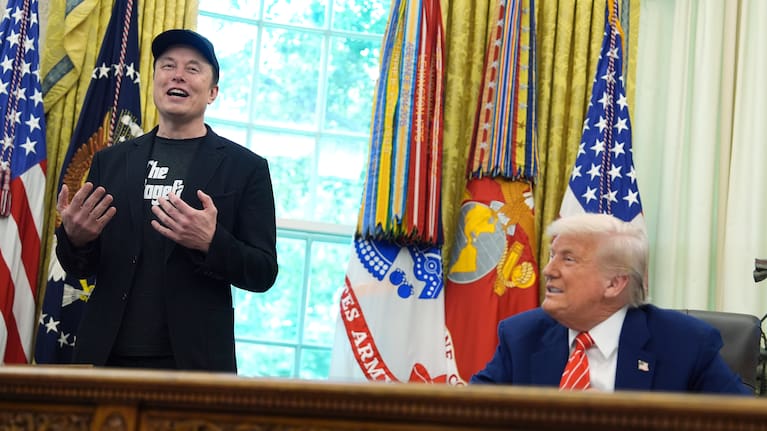 Elon Musk speaks during a news conference with President Donald Trump in the Oval Office of the White House, Friday, May 30, 2025, in Washington.