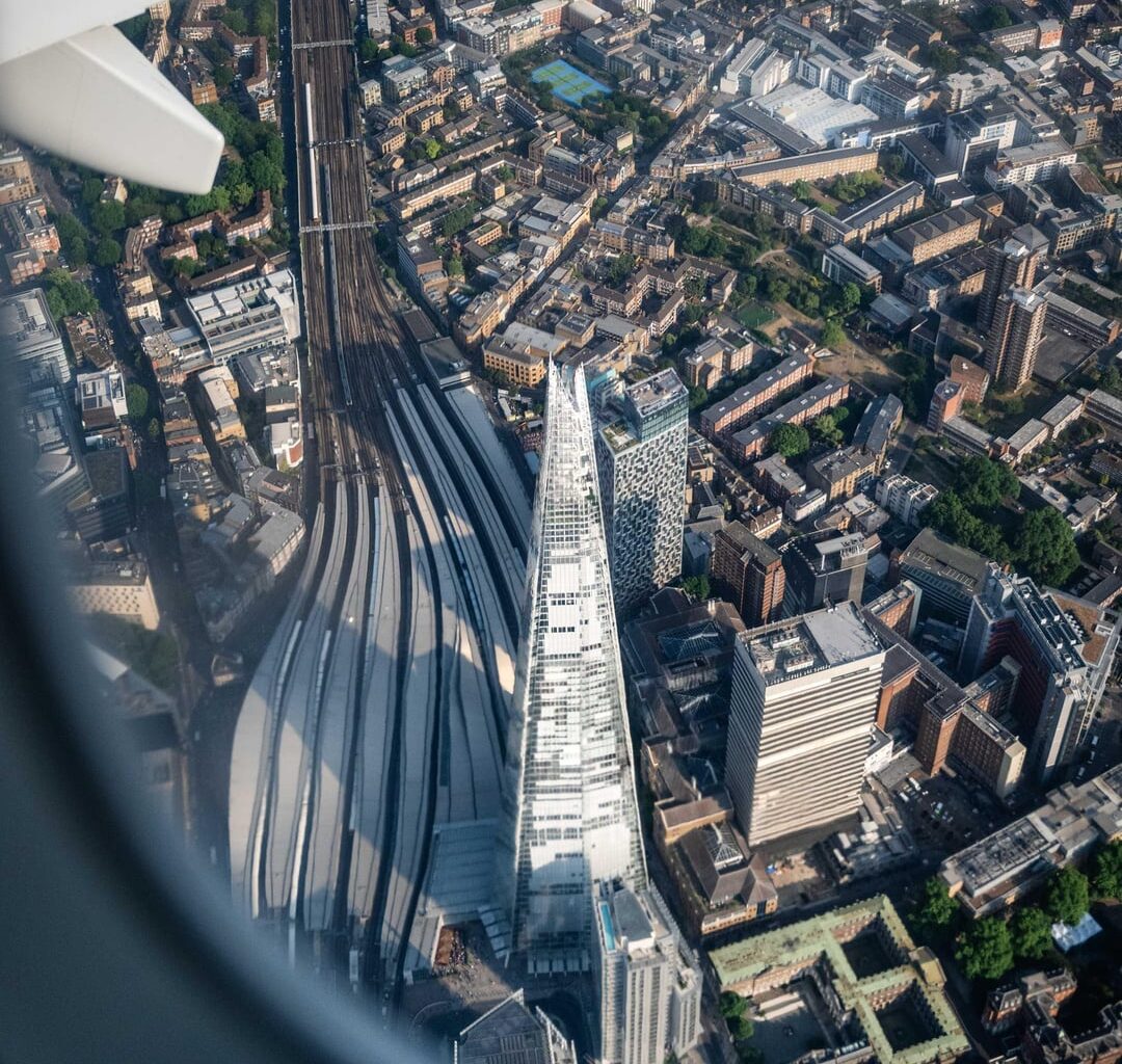 Flying over London