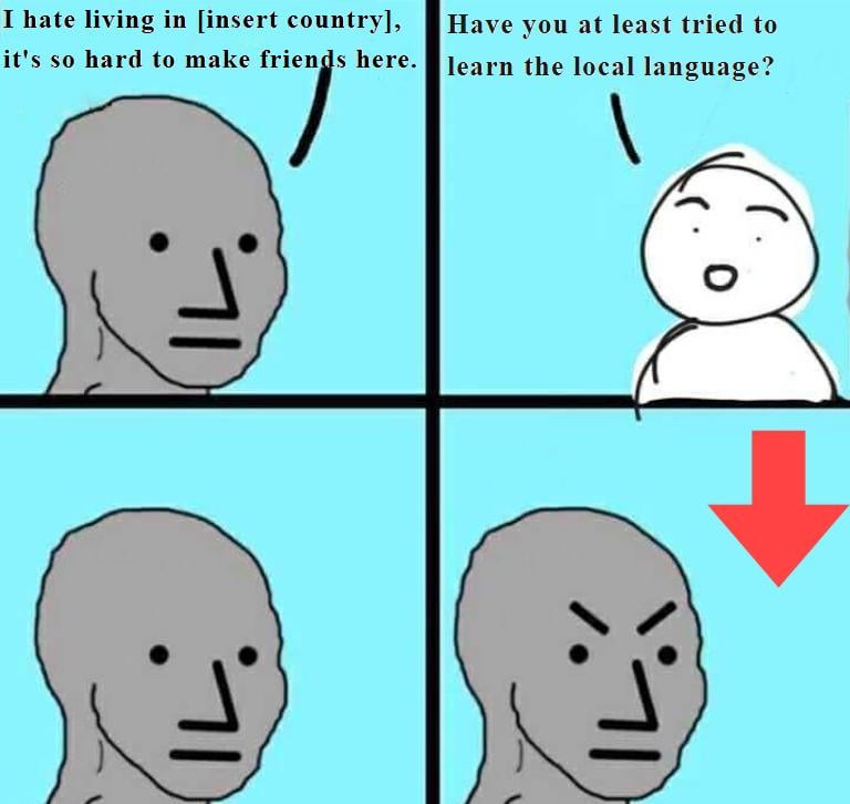 "Why can't they all just speak English??"