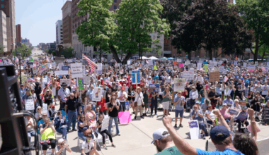 'No Kings' protesters rally in Lansing against Trump administration