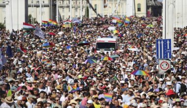 Around 100,000 march in Budapest Pride event in defiance of Hungary's ban : NPR